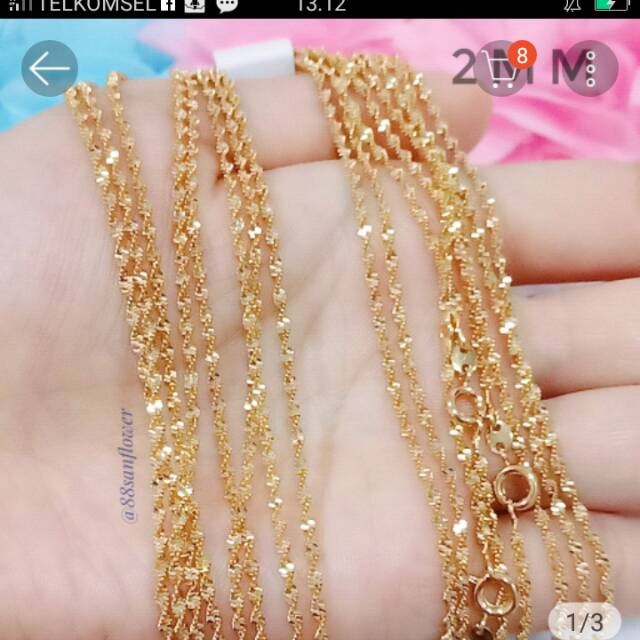 Kalung barselino imitasi lapis emas