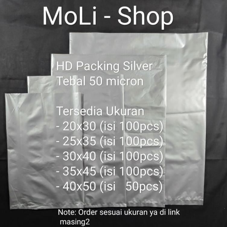 

❤ BELI ❤ Plastik Packing Silver uk 40x50, kantong packing Silver, Plastik bungkus Paket