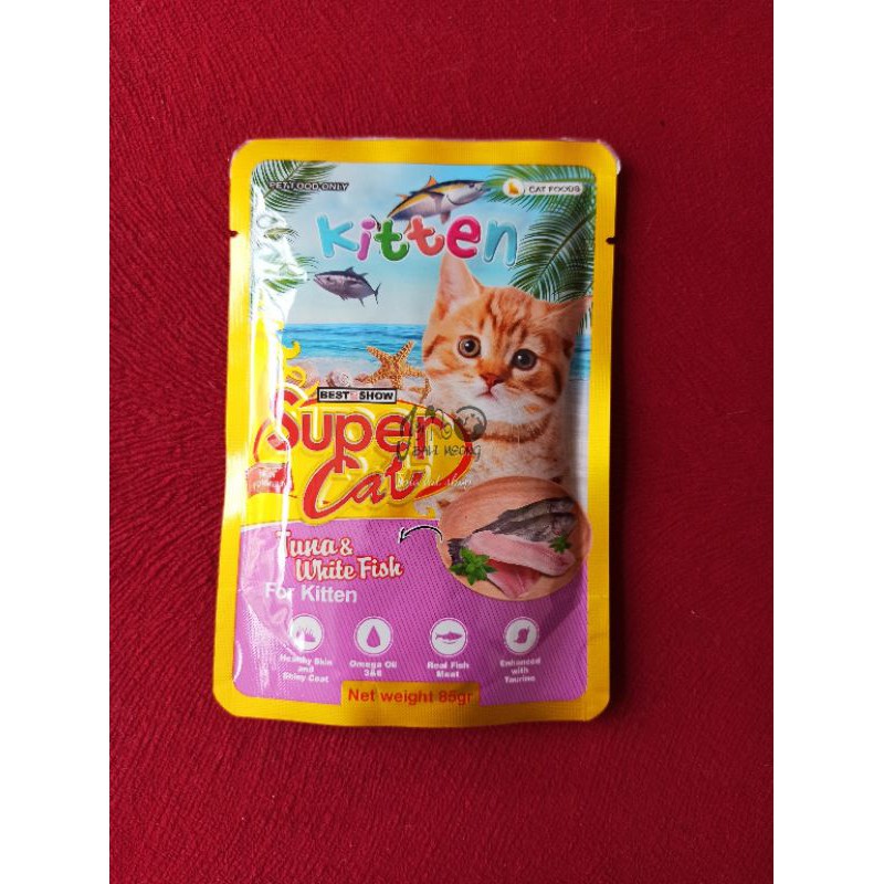 super cat pouch wet food makanan kucing