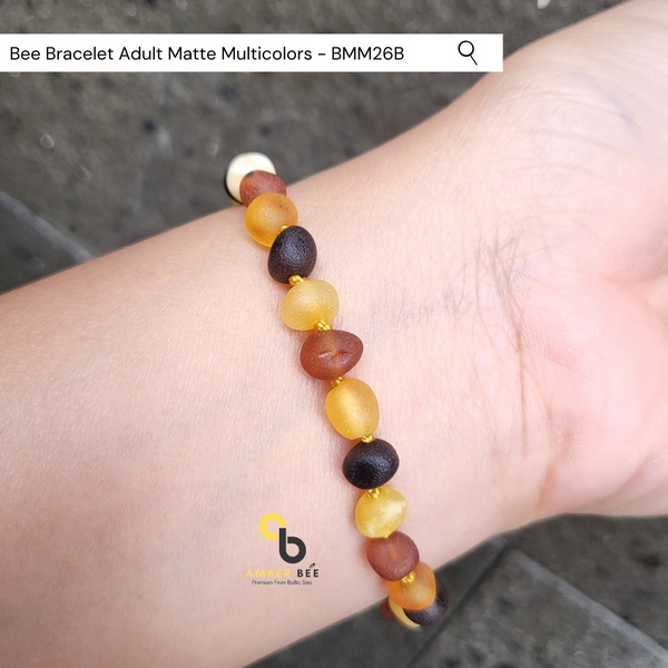 Gelang Amber Dewasa Premium 16cm Mate Multicolor BMM26B By Amber Bee