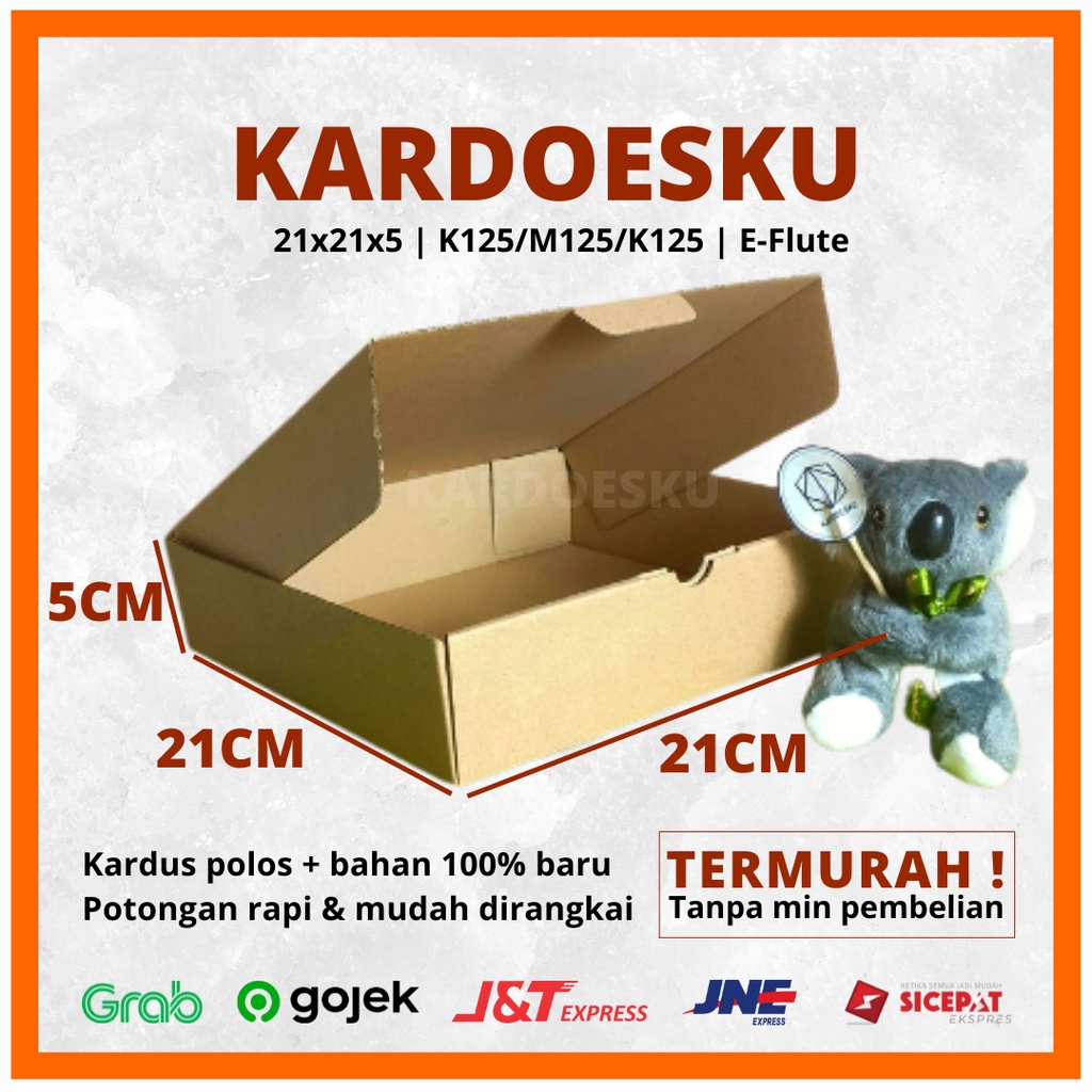 

Kardus 21x21x5 cm Front Lock | DIE CUT EASY USE I kotak baru polos karton mailer box termurah dus pizza packing hijab sepatu hampers baju souvenir hadiah kado gift kue aksesoris murah rakit olshop mug gelas cangkir kue tart coklat