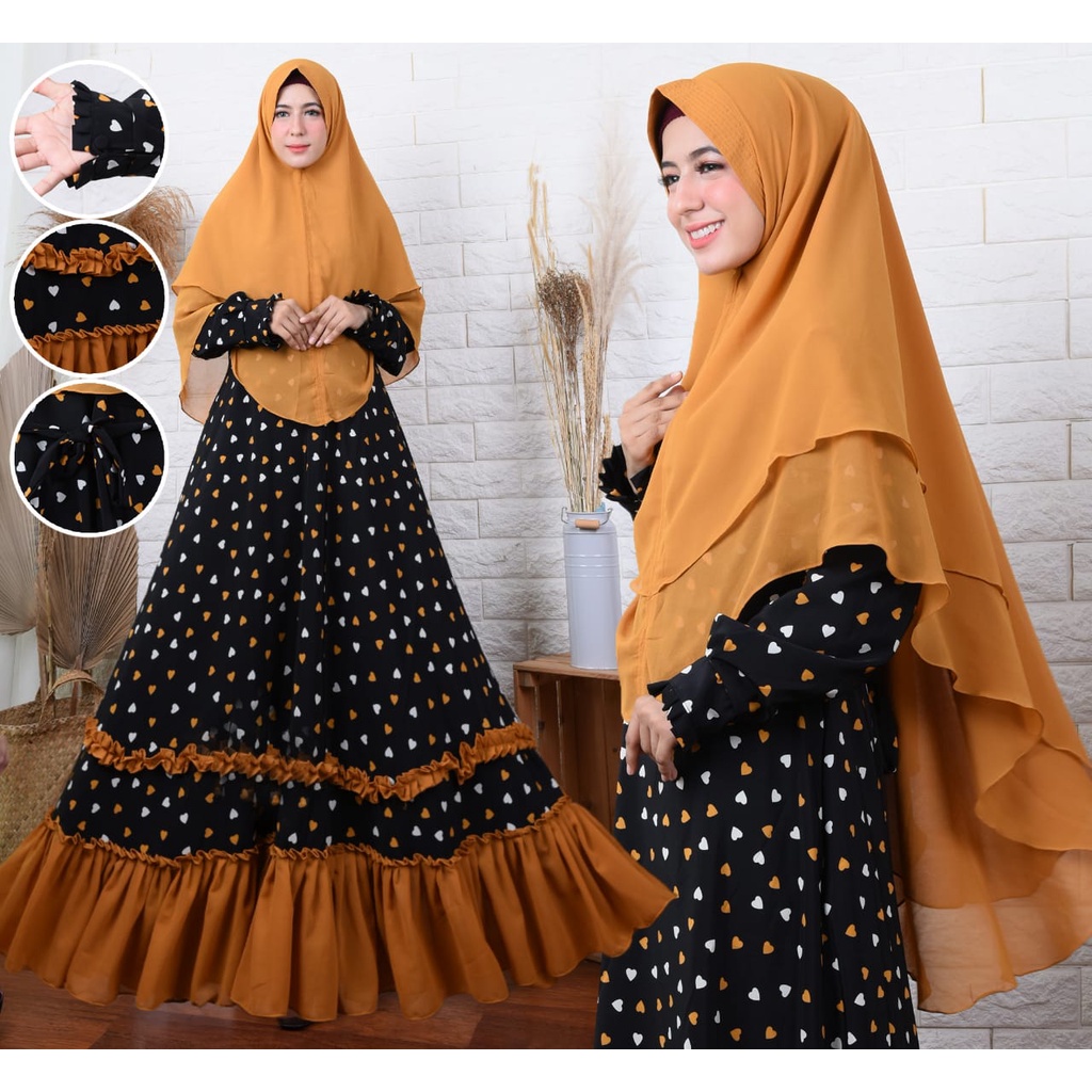 violita maxi monalisa premium mix seruty bebydoll / gamis monalisa motif bunga terbaru