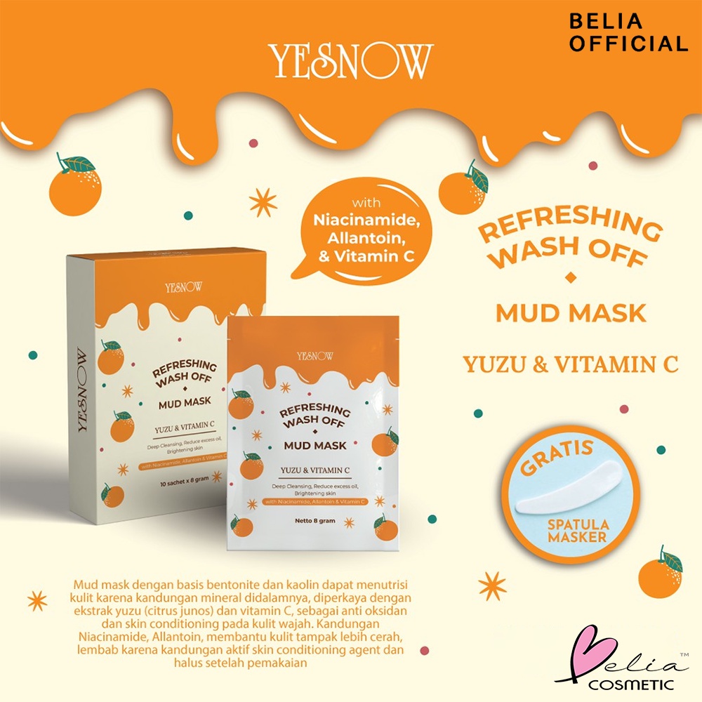 ❤ BELIA ❤ YESNOW Relaxing Wash-Off Mud Mask (Sachet Ecer) | Mud Mask | Masker Wajah | BPOM