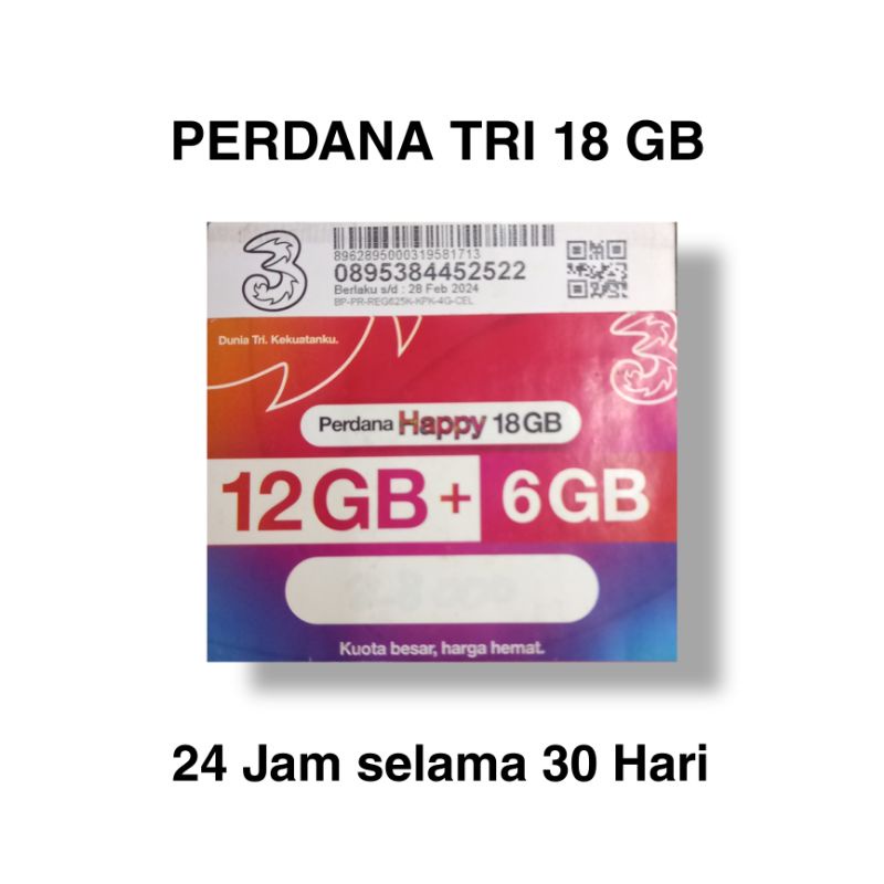 PERDANA TRI HAPPY 12 GB TINGGAL PAKAI