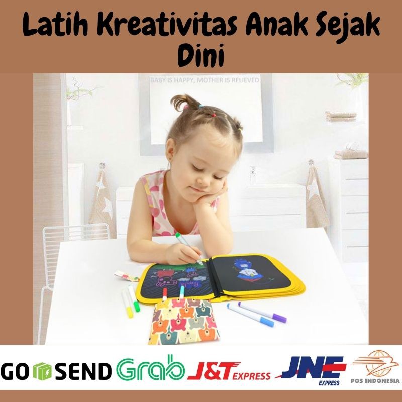 (FREE SPIDOL) Mainan Edukasi Anak Perempuan Laki Laki Cewek Cowok 3 Tahun Edukatif Drawing Book / Ma