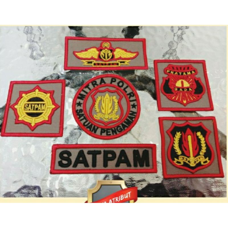 logo satpam logo bordir Satpam timbul 1 set