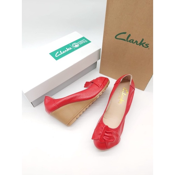 Clarks Wedges A08 7cm Kulit sapi asli 100%