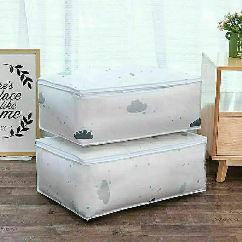 Dust Cover Tempat Bed Cover Tempat Pakaian Storage Bag 57x40x22cm - missbejo grosir