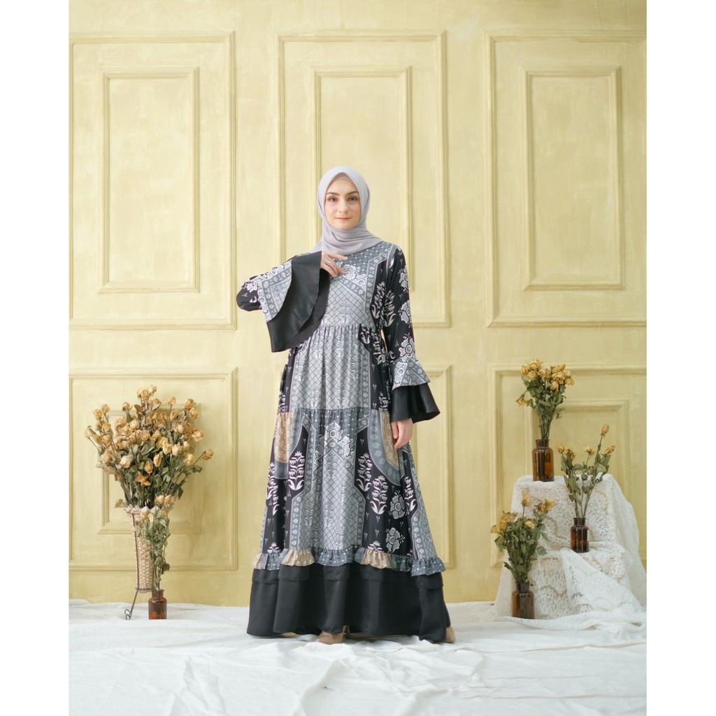 Laluna Dress | Grey | Abu | Maxmara Lux | Dress Kondangan Pesta | Casual Dress