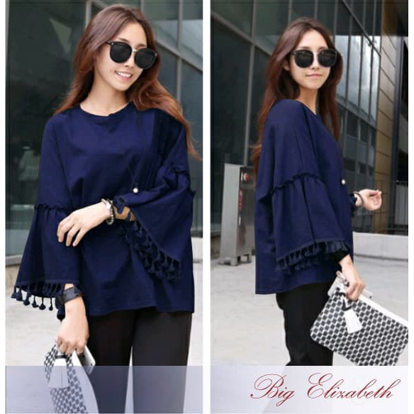 NEW FASHIONBig Elizabeth Blouse Baju Atasan Wanita Bigsize Spandex
