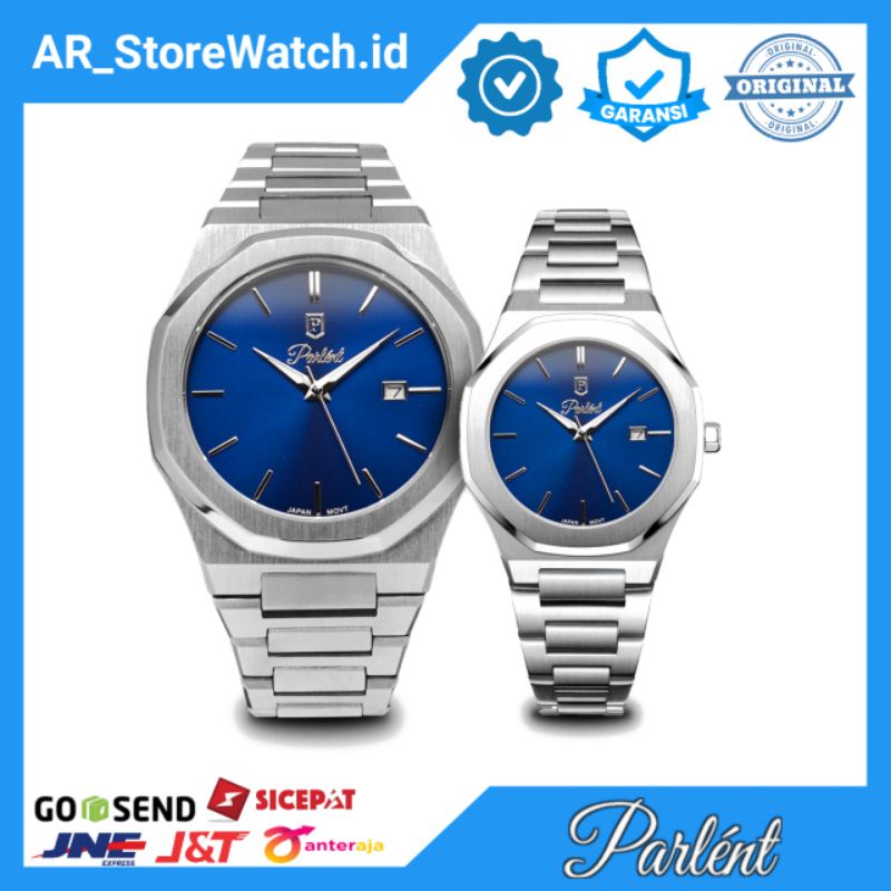 Jam Tangan Couple Parlent Palladium Femme Steel & Palladium Arctic Steel Prefect Time Original Parle