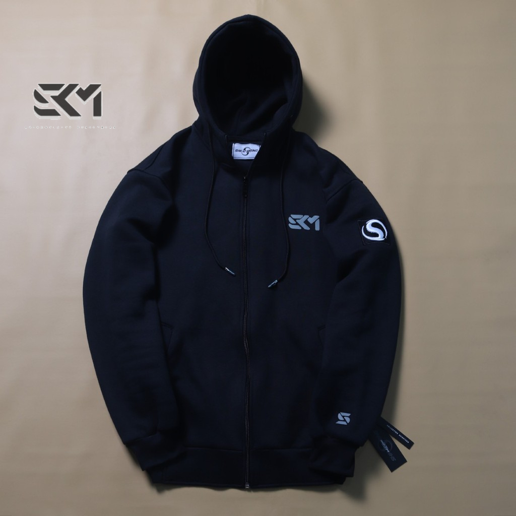 Jaket Keren Sweater SKM Distro Original Shikat Miring Alpha Zipper Hoodie Original