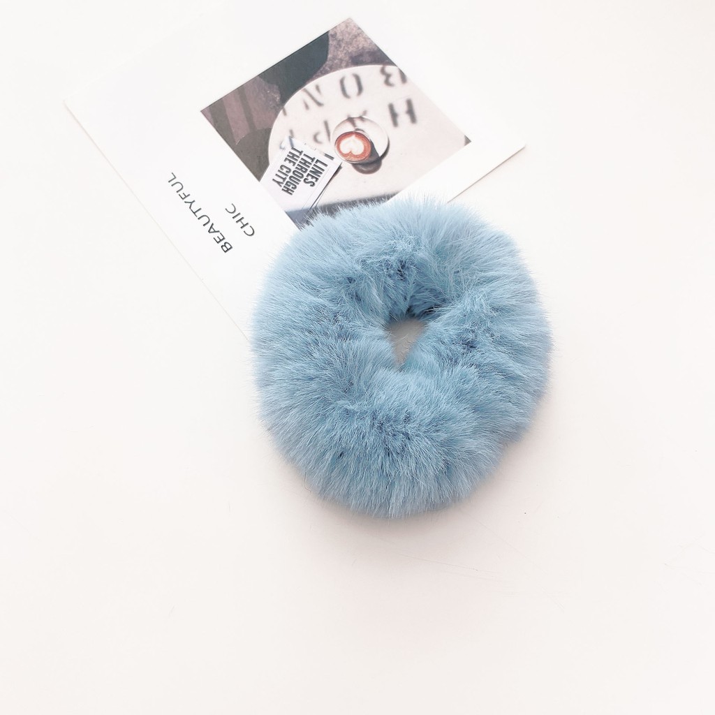 MURMURE.ID | IKAT RAMBUT BULU JUMBO LEMBUT KARET CEPOL WANITA RASFUR ALA KOREA HA065-JUMBO BIRU