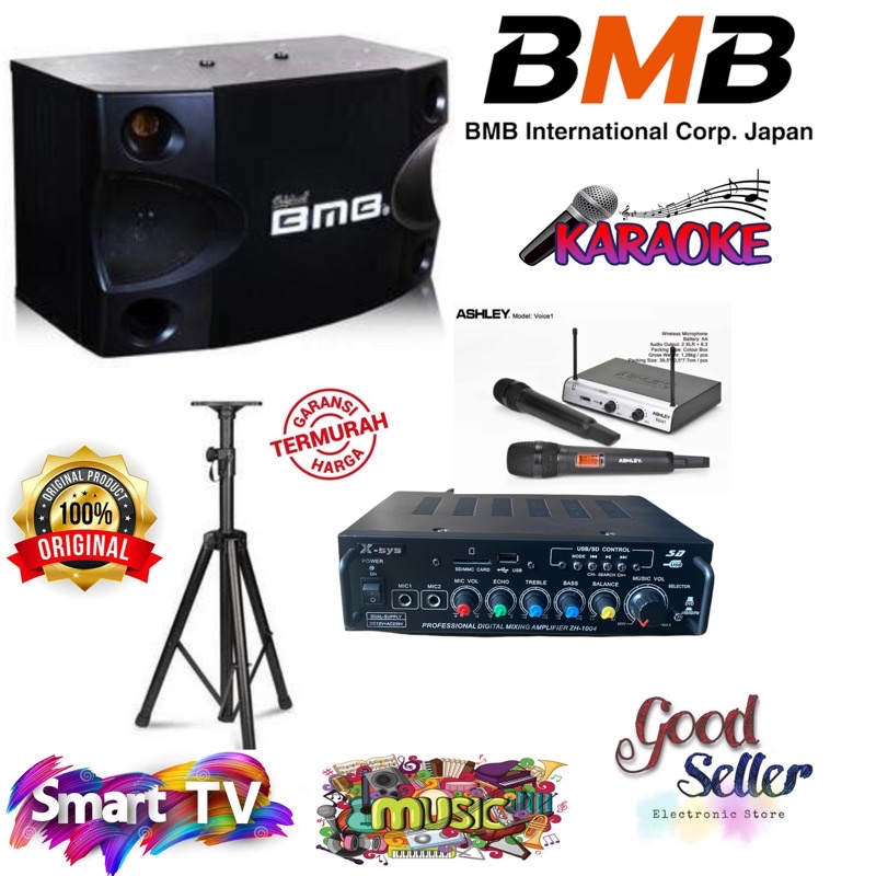 Jual PAKET SOUND KARAOKE BMB ORIGINAL + MIC WIRELESS | Shopee Indonesia