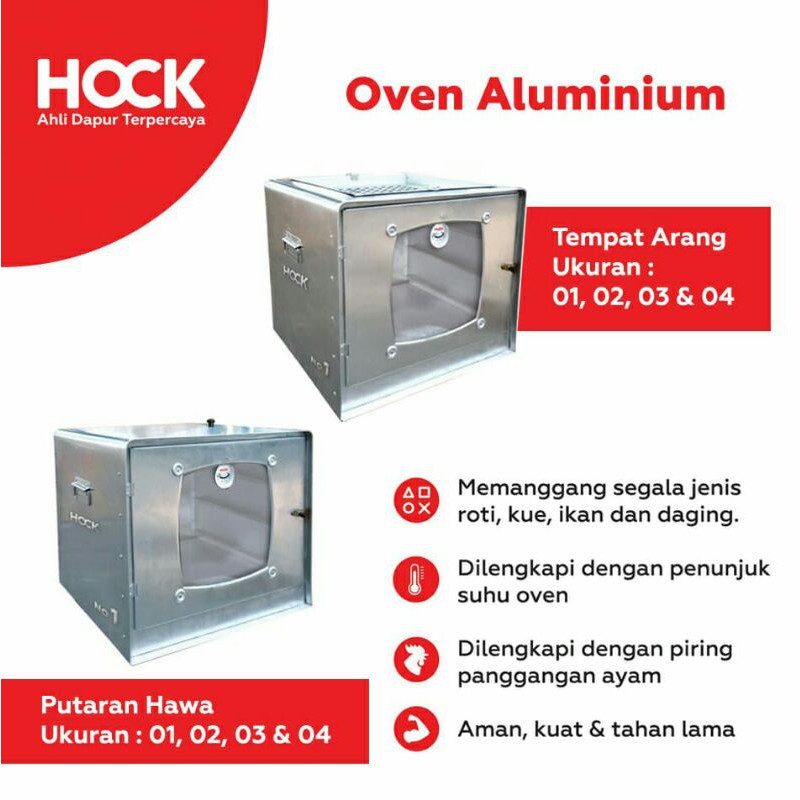 HOSEELA - OVEN HOCK NO. 4 PUTARAN HAWA / HOCK OVEN ALUMINIUM 04 / OVEN KUE / OVEN ALUMINIUM / oven h