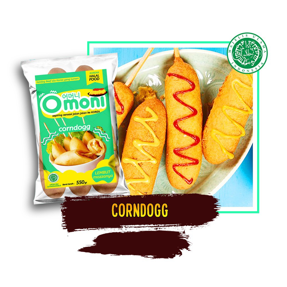 Omoni Corndog Frozen Food Makanan Korea 500 gram Cemilan Korea Halal