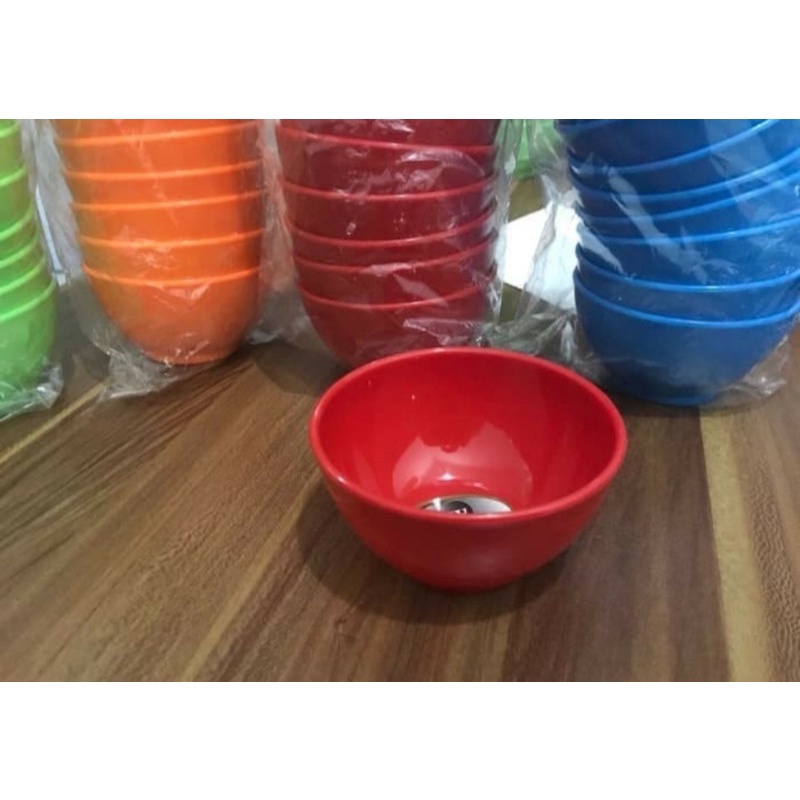 Mangkok Kecil Melamin Nasi / Sup / Kuah  Mangkuk 101 PUTIH dan WARNA Merk GBU Plast / Silver Murah