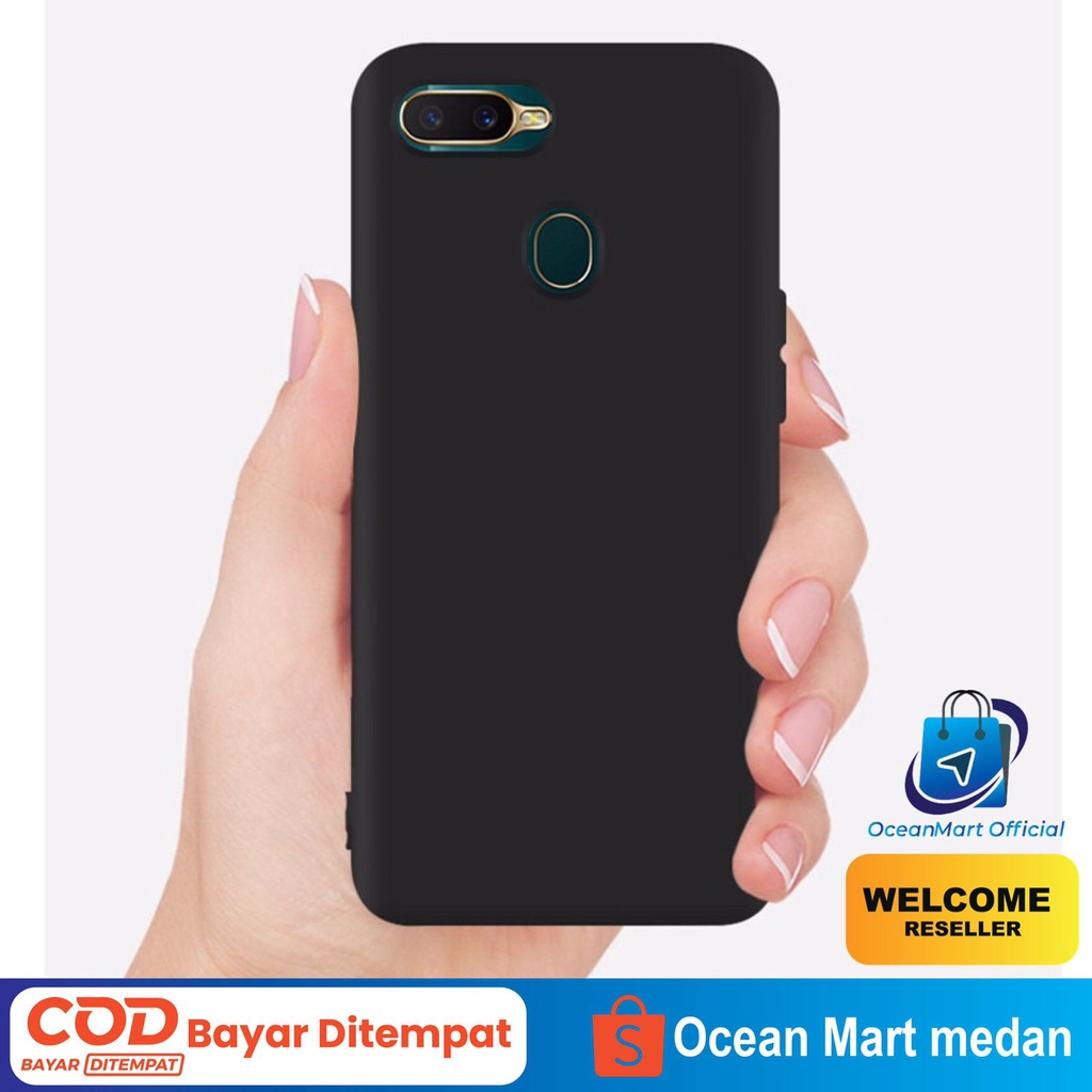 Soft Case Jedel Black Matte Oppo A5s A53 A92 A1K A12 A5 A9 2020 F11 Pro Reno 3 Silicone Slim Back Cover OCEANMART Ocean mart Murah Grosir