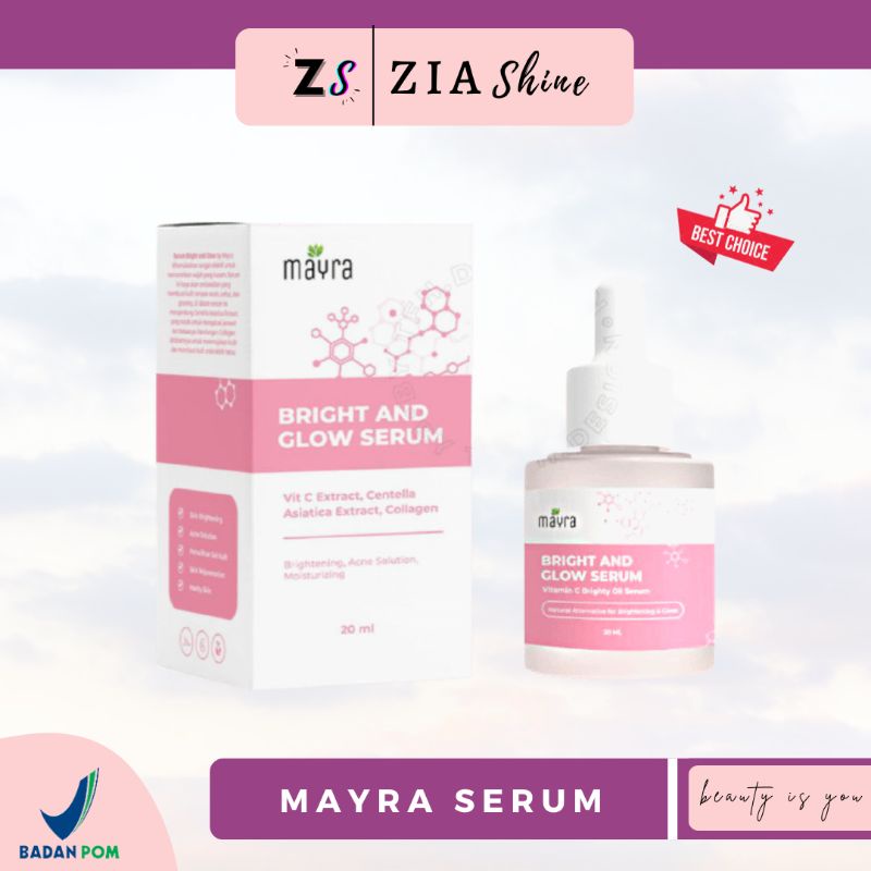 ZIA❣️ | READY MAYRA BRIGHT AND GLOW SERUM VIT C ORGANIK NEW WITH BOX 20 ML | MENCERAHKAN MENGHALUSKA