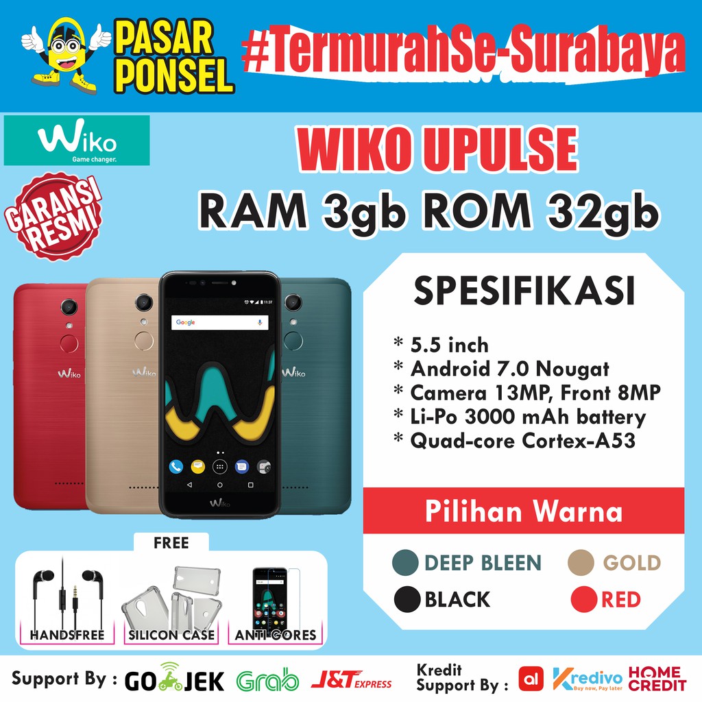 HP WIKO UPULSE 3/32GB GARANSI RESMI TERMURAH SESURABAYA