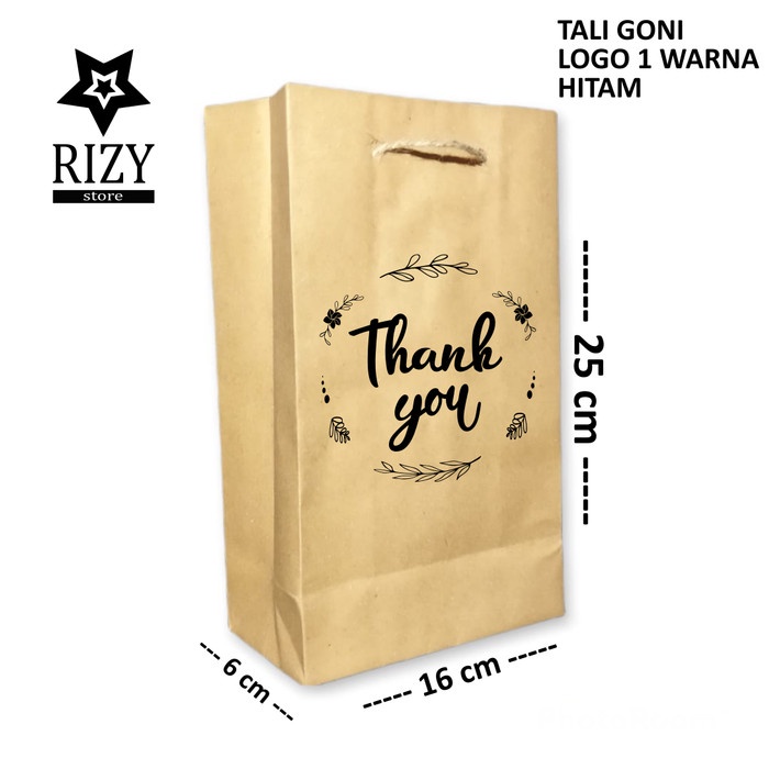 

NEW Paperbag / Paper Bag custom logo 16x6x25 - 16x6x25