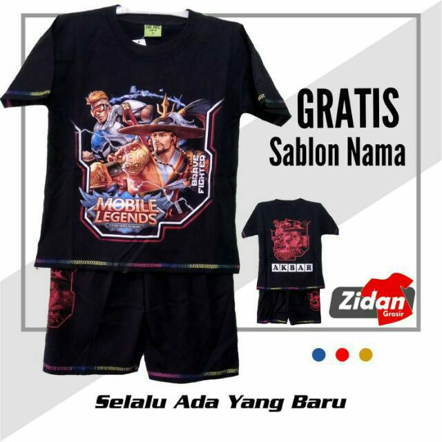 BAJU/KAOS ANAK/KAOS SETELAN ANAK MOBILE LEGENDS GRATIS SABLON NAMA