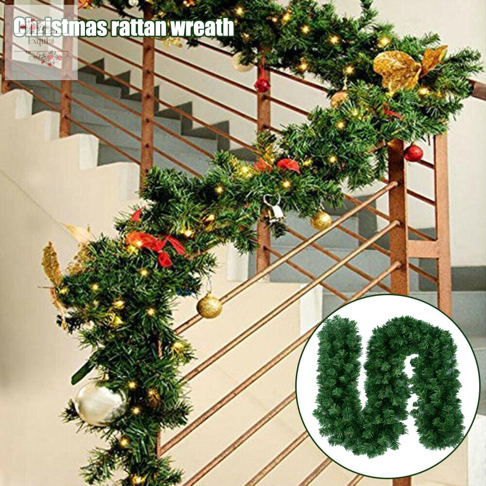 Xmas Tree Garland Rattan Ornaments Home Wall Pine Christmas Decor Shopee Indonesia