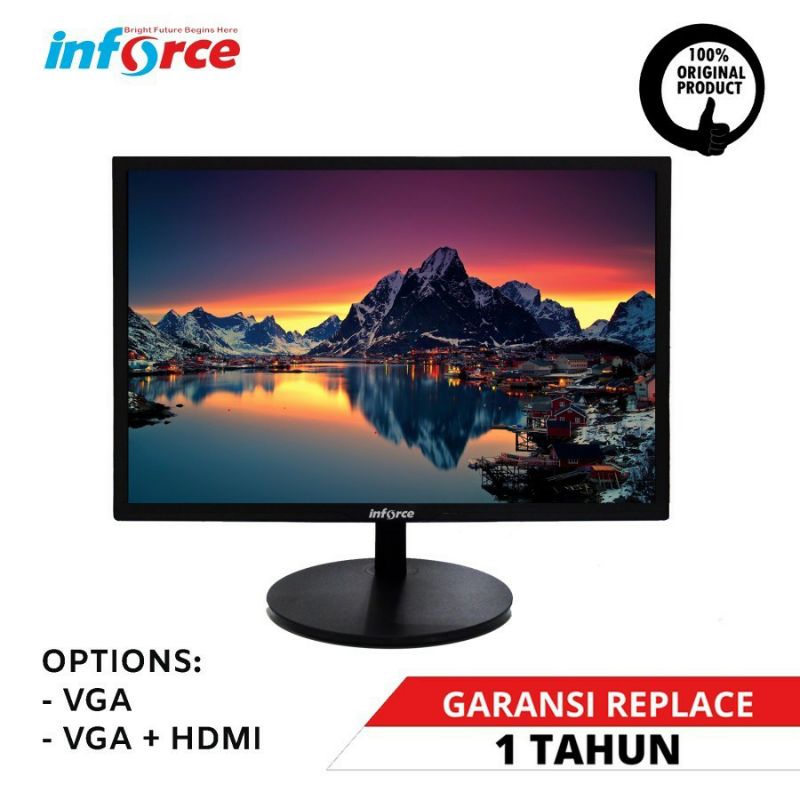 MONITOR INFORCE LED 1950NH 19.5&quot; VGA + HDMI, MONITOR 19.5 INCI INFORCE WIDE PORT HDMI (BARU)