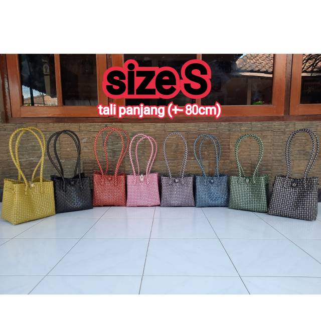 Tas Anyaman Plastik/ Tas Belanja/Tas Plastik/Tas Wanita/ Tas Murah/Tas Hampers/ Tas Jelly S Panjang