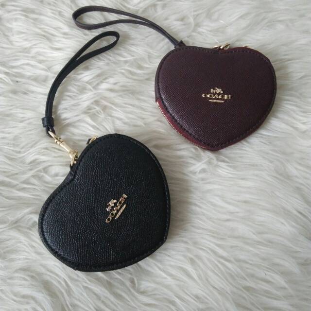 coach heart coin purse