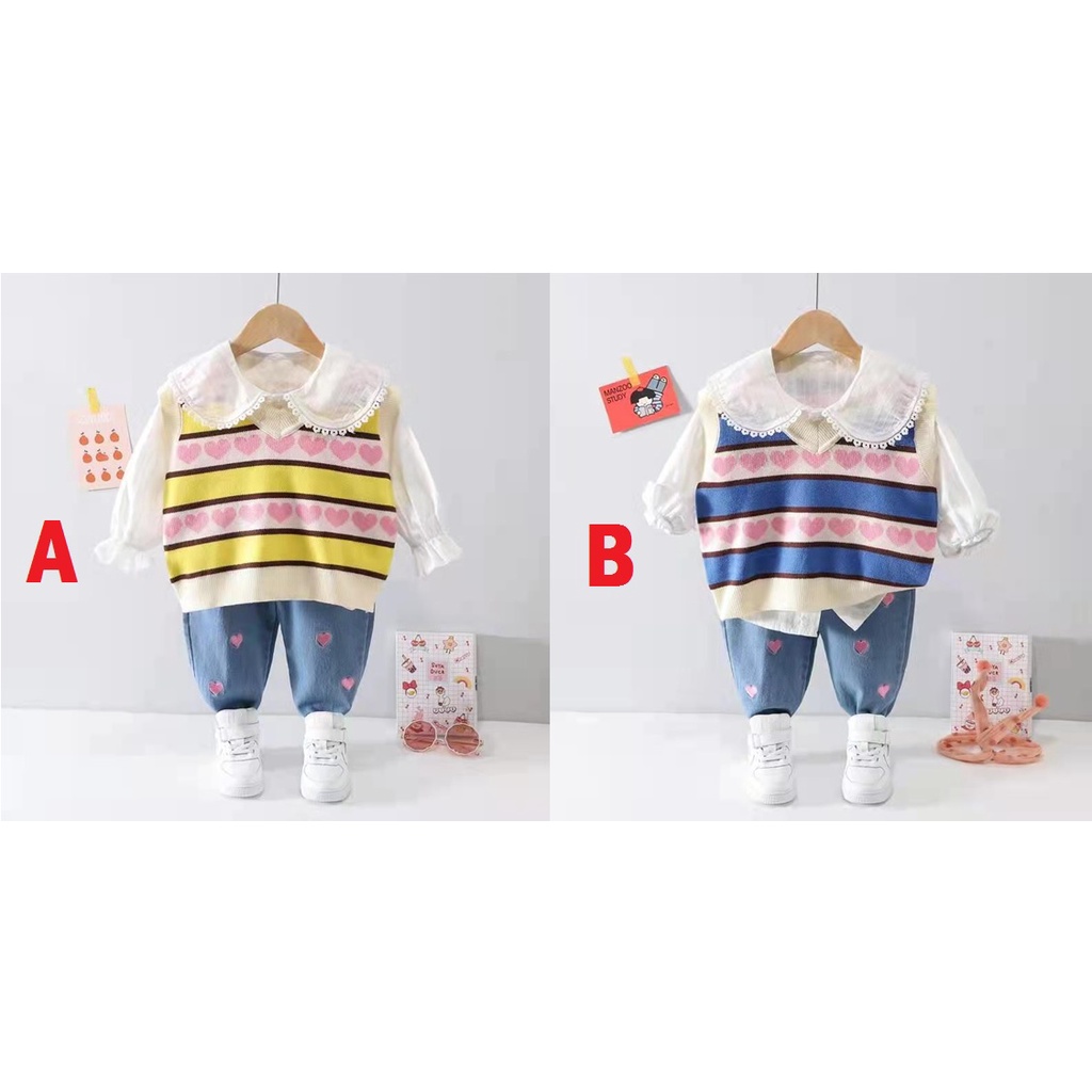 3IN1 SETELAN BAJU ANAK IMPORT 1thn-5thn  SKU0032