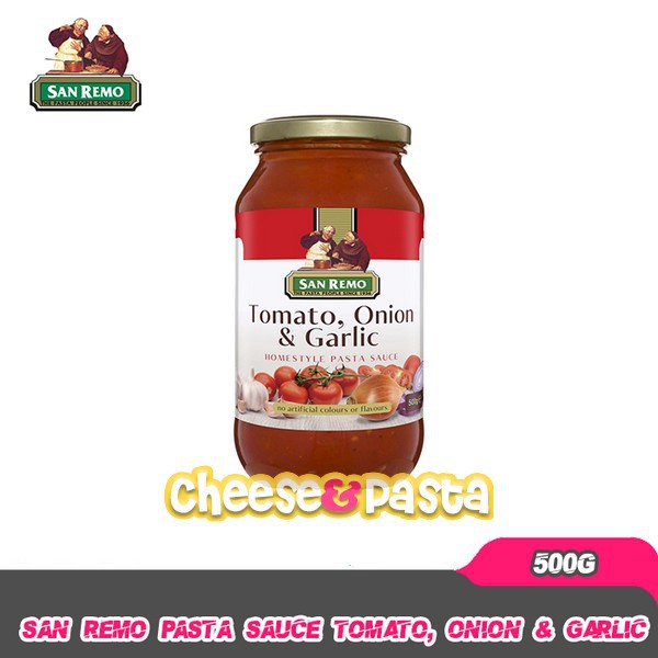 

San Remo Pasta Sauce Tomato Onion And Garlic 500 Gr