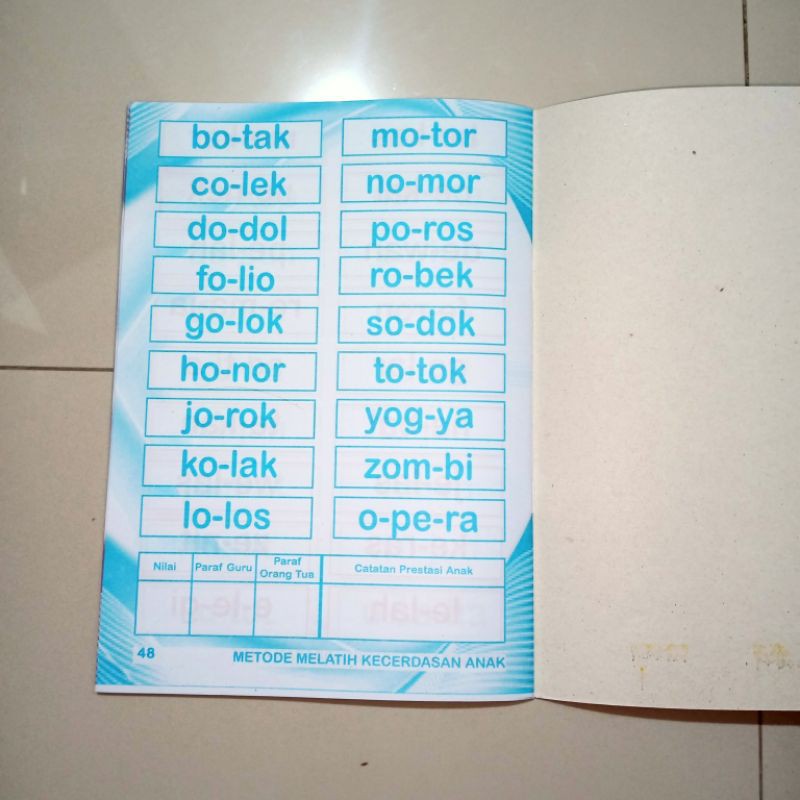 buku metode praktis melatih kecerdasan anak 48 halaman(21×28cm)