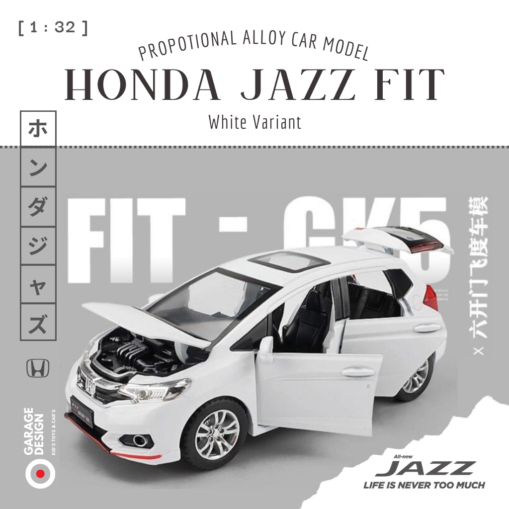Diecast Miniatur Mobil Honda Jazz Fit GK5 SUV Skala 1:32 - Pajangan Koleksi Mobil Miniatur Mainan An