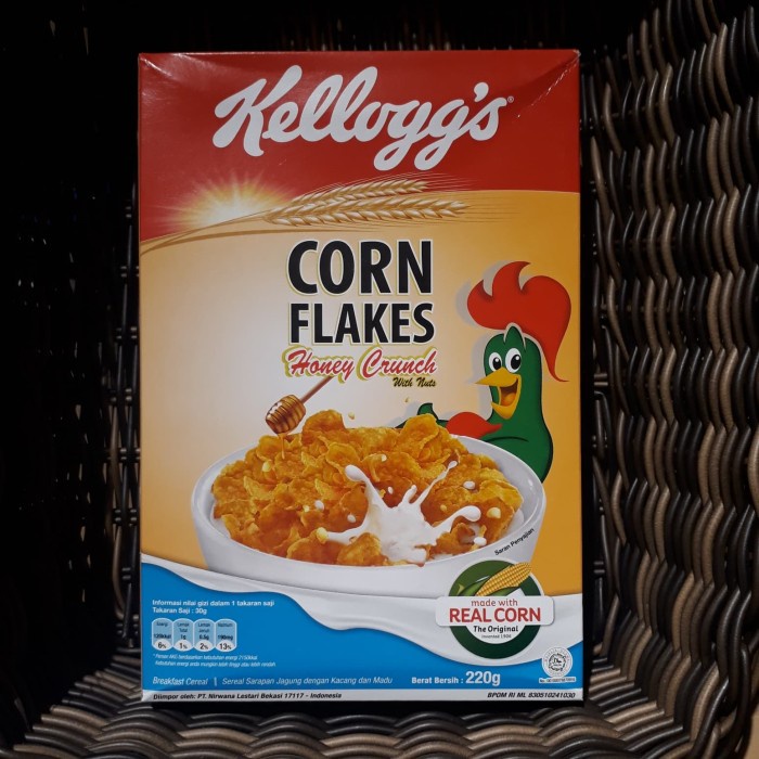 

sereal kelloggs kellogg's honey crunchy corn flakes with nuts 220 gram
