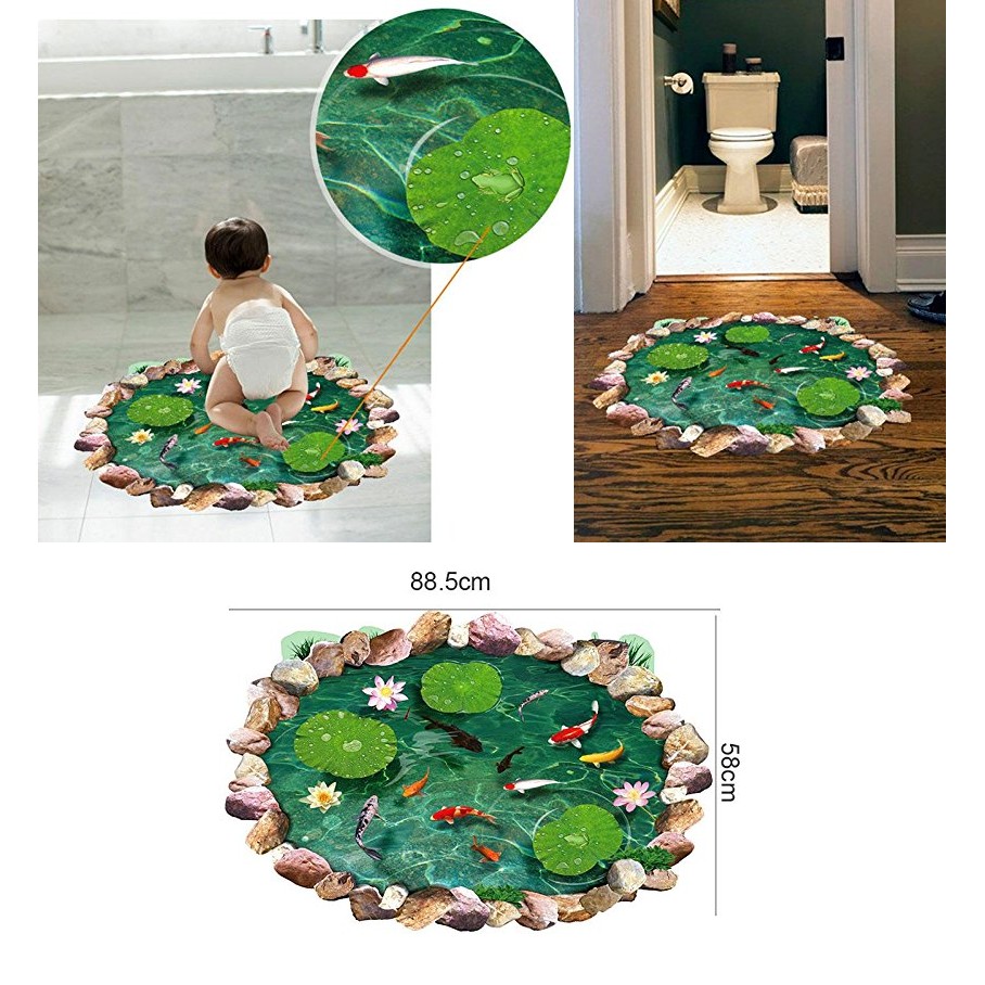 3D WALL STICKER POND - Stiker Pond 3D Wall Sticker