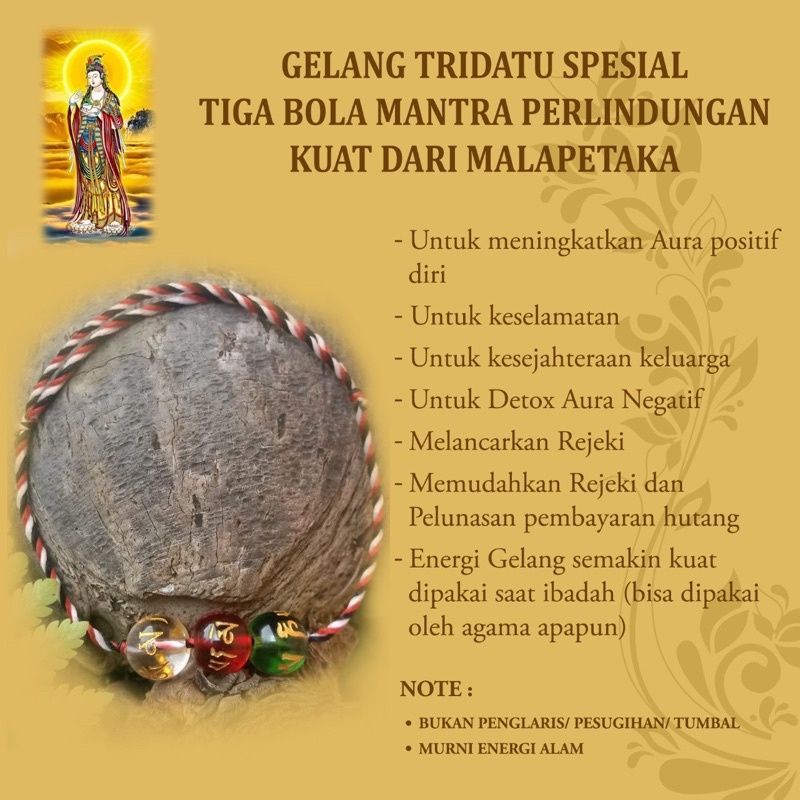 Gelang Tridatu Asli Bali Gelang Keberuntungan