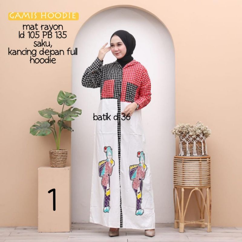 Gamis wanita hoodie kekinian murah rayon halus adem busui friendly ibu menyusui motif karakter tejo remaja motif polos muslim  baju tidur batik santai harian keren fashion modis Fesyen hq klewer bandung batik bumil kekinian modern terkini terbaru