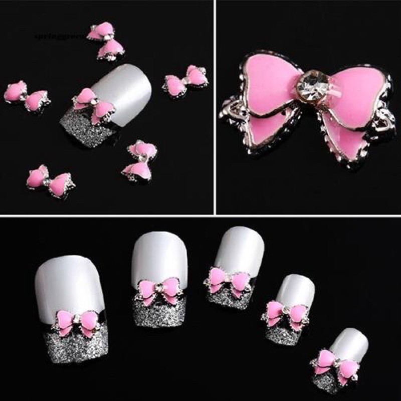 Pink Fake Nail art Kuku Palsu Bahan nailart
