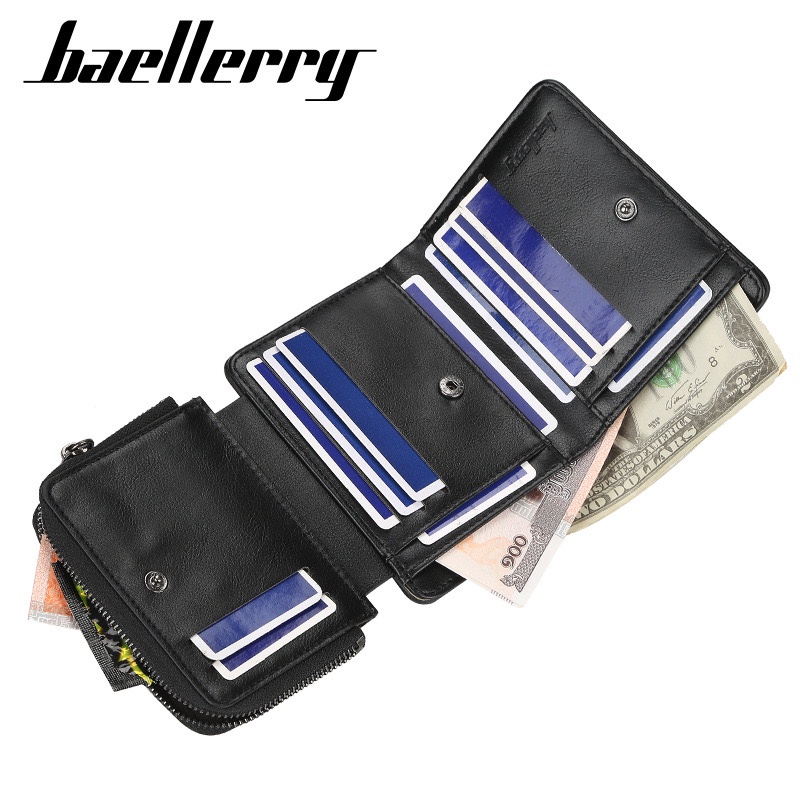 ORIGINAL BAELLERRY D9151 DOMPET UANG TIGA LIPATAN DENGAN TEMPAT KOIN