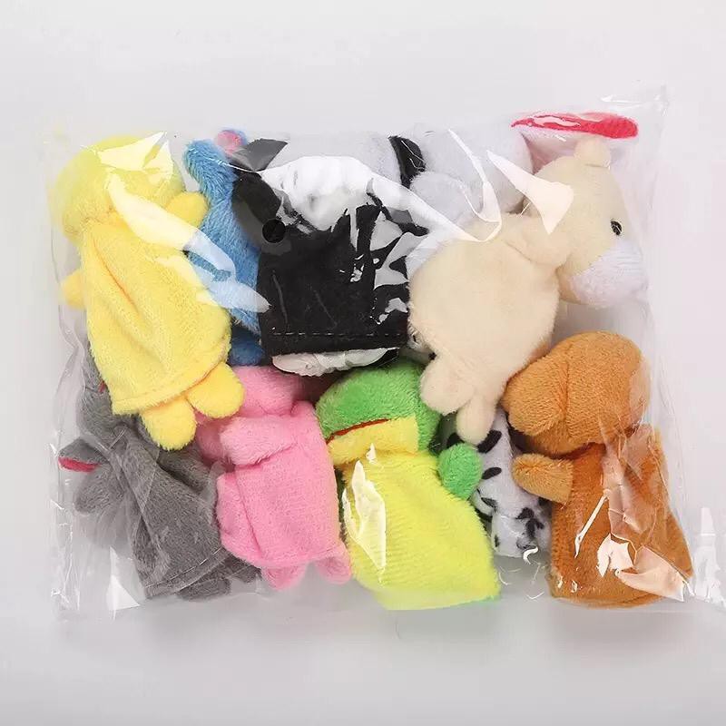 Boneka Jari Mainan Anak Bayi Gambar Animal Finger Puppet Mainan Edukasi Boneka Tangan