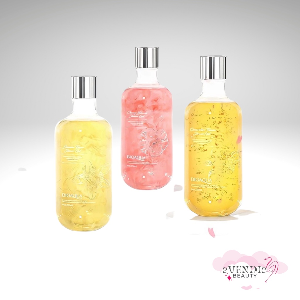 READY BIOAQUA Shower Gel Abstract Fresh Petals Jasmine Flowers/Osmanthus/Cherry Blossom body wash 250ml sabun mandi