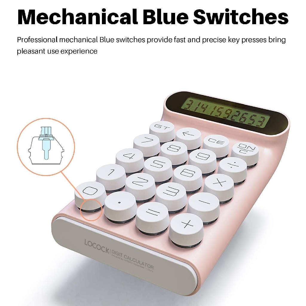 LOCOCK JS01 Mechanical Switch Button Calculator - Kalkulator 10 Digit