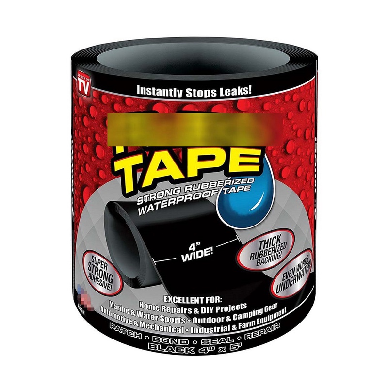 Lakban Lem Flex Tape Penambal Ajaib Super Kuat Anti Air Pipa Kaca Bocor Waterproof Rubberized Hitam Serbaguna 10 X 152 Cm