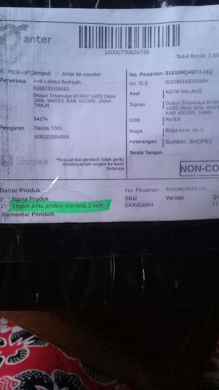 Engsel Pintu Jendela Stainless 3 Inch