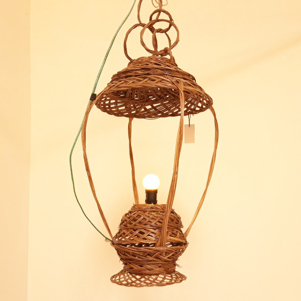 Lampu Hias Anyaman Lidi Gantung ERHL3 Etnik Natural Unik Teras Rumah Minimalis