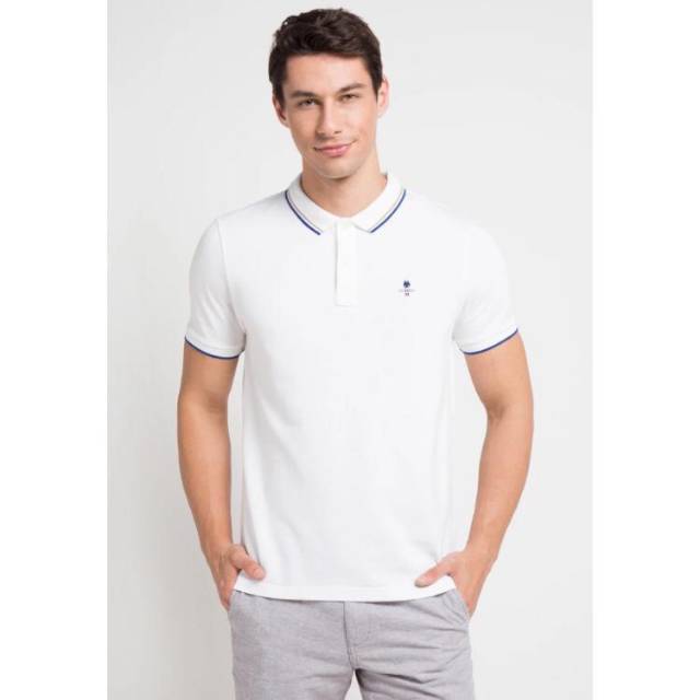 Giordano Polo shirt  Embroidery Putih