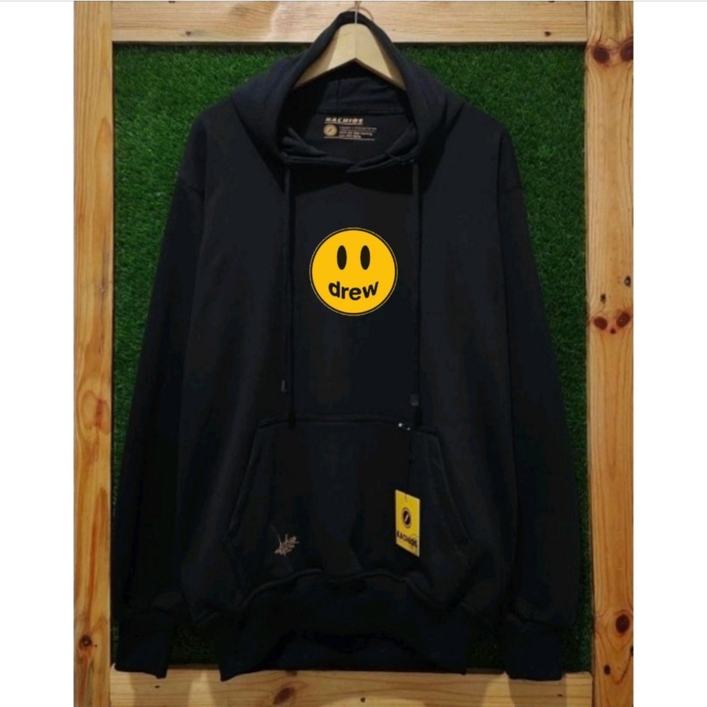 Jaket Hoodie Pria Original Hitam Distro Bandung Kachios Jaket Hodie List Emoticon Drew