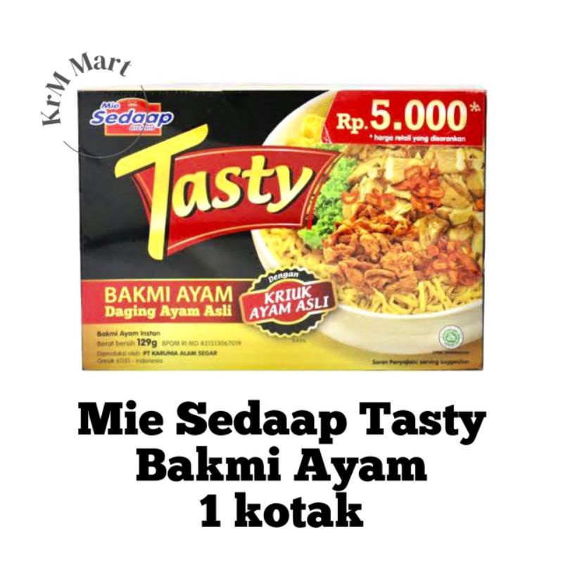 

Tasty Mie Sedaap Bakmi Ayam 1 kotak mi instan sedap kriuk ayam asli