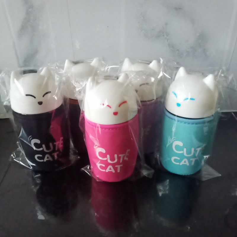 botol kaca serbaguna 300ml cute cat botol madu